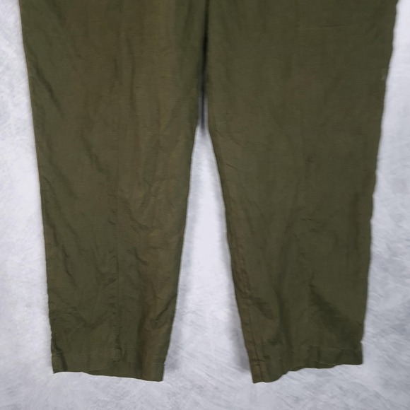 Quince Linen Pants Womens Large Martini Olive Tapered Ankle Pull On Casual - Picture 4 of 16